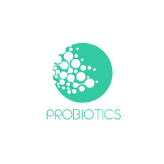 Probiotics logo. Bacteria logo. Concept of healthy nutrition ingredient for therapeutic purposes. Simple flat style trend modern logotype graphic design isolated