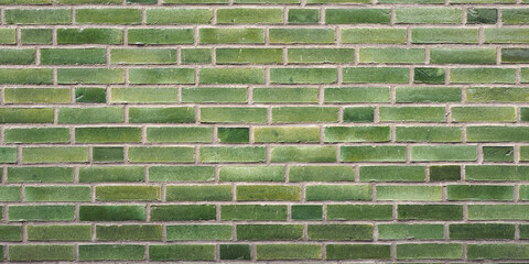 wide 4K green brick wall background
