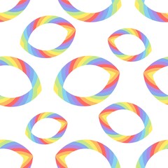 Rainbow circles Pattern for fabrics. Oriental motifs. Ethnic pattern. Seamless background.