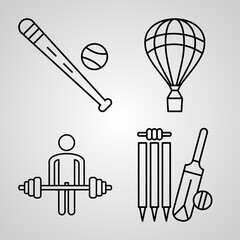 Sports And Games Icon Collection White Color Background