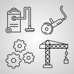 Industry Symbol Collection On White background Industry Outline Icons