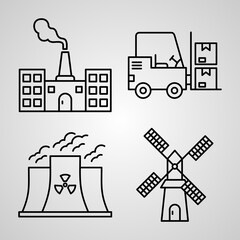 Simple Icon Set of Industry Related Line Icons