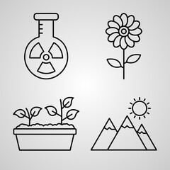Collection of Ecology Symbols in Outline Style