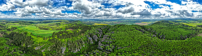 Fototapeta na wymiar Spherical 360 degrees panorama of typical czech countryside Europe HDR