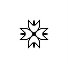 Flower line icon. Simple style poster background ornament symbol. Logo design element. T-shirt printing. Vector for sticker.