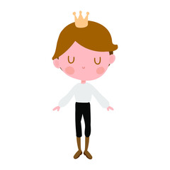 
cute little prince on the white background