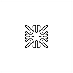 Fototapeta na wymiar Snow line icon. Simple style Merry christmas poster background symbol. Logo design element. T-shirt printing. Vector for sticker.