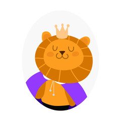 lion in croun portrait in oval frame