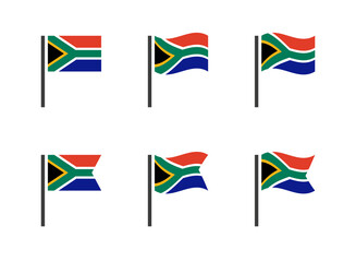 Flag of the Republic of South Africa icons set, South Africa flag symbols