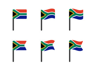 South Africa flag icon set, flag of the Republic of South Africa symbols