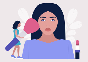 Applying makeup concept