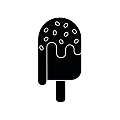 Ice cream glyph icon. Summer. Vector isolated black illustration.