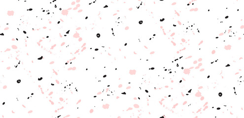 Blots seamless pattern. Pink hand drawn small blots and pink blob spatters for wedding card, mothers day, womans day.