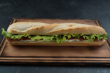 Delicious ham and greens sandwich