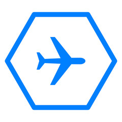 Flugzeug und Sechseck