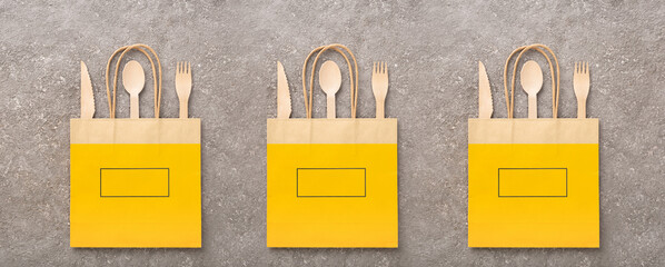 food delivery concept in eco packaging