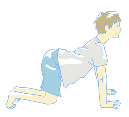 ヨガのイラスト　猫のポーズ