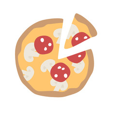 pepperoni pizza. pizza with cheese, mushrooms and sausage