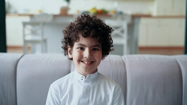 Cinematic footage of an arabian family spending time together at home