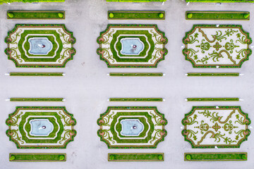 Ogrody w Pałacu Branickich, widok z lotu ptaka