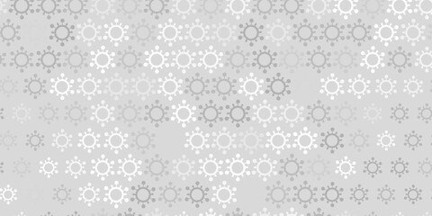 Naklejka na ściany i meble Light gray vector pattern with coronavirus elements.