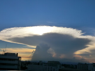 cumulonimbus cloud over the city