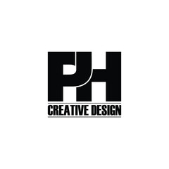 Letter PH simple logo design vector