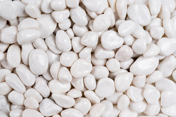 White pebbles stone texture and background