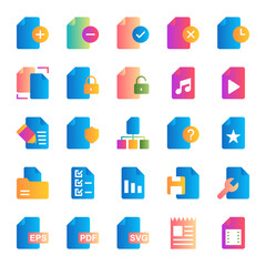 Gradient color icons for files.