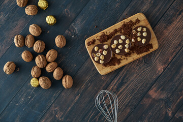 orzechy i ciasteczka orzechowe