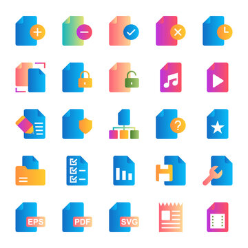 Gradient color icons for files.