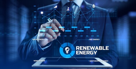 Renewable green energy eco saving technology concept.