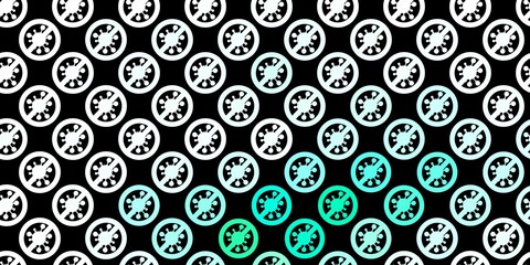 Dark Green vector backdrop with virus symbols.