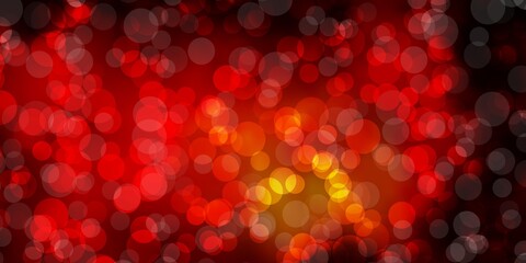 Dark Orange vector pattern with circles.