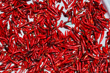 red chili peppers on the white fertilizer bag