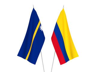 Colombia and Republic of Nauru flags