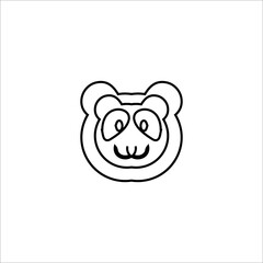 Panda line icon. Simple style nature conservation association poster background symbol. Logo design element. T-shirt printing. Vector for sticker.