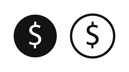 Obraz premium Dollar coins icons isolated on white background. Finance and business concept. Vector illustration