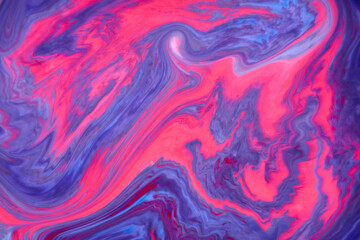 Abstract paint color background. Exoplanet cosmic sea pattern, paint stains. Marbleized effect. Background with abstract swirling paint effect. Liquid acrylic picture with flows and splashes. Mixed