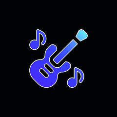 Bass Guitar blue gradient vector icon