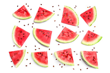 Ripe juicy watermelon pieces pattern