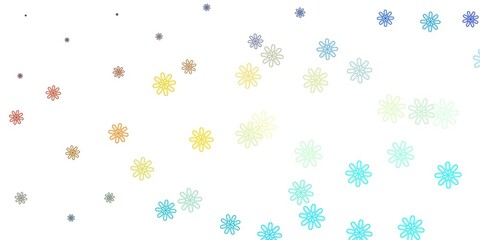 Light Blue, Yellow vector natural layout with flowers.