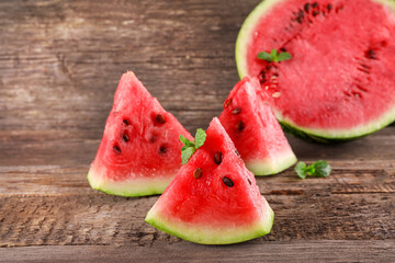Ripe juicy sweet watermelon pieces