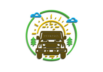 3D car line art drawing illustration