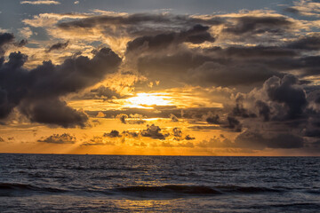 Pre-monsoon clouds during evening over a beach