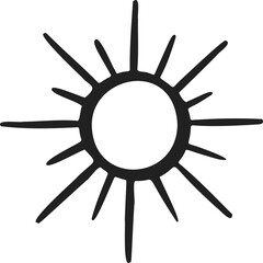 Line sun icon and Vector illustration. summer