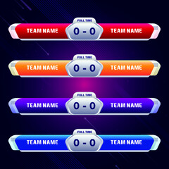 Sport competition Football Soccer scoreboard broadcast vs team banner Abstract Vector Background