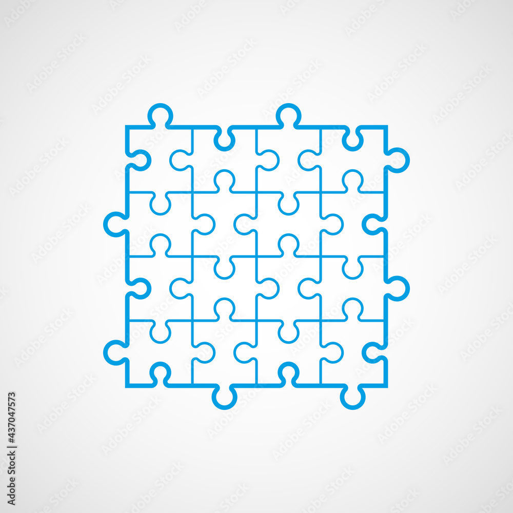 Poster a lot of piece flat puzzle pattern presentation. many step puzzles business background. simple patte