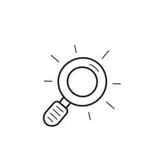 Hand drawn magnifying glass icon isolated on a white background. Vector illustration.