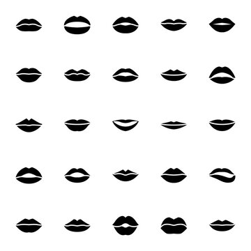 Glyph icons for lips.